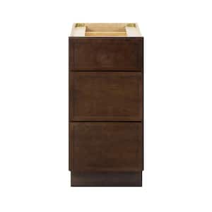 15 in. W x 21 in. D x 32.5 in. H 3-Drawers Bath Vanity Cabinet Only in Brown