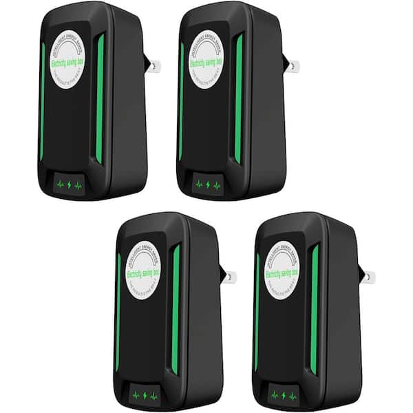 Vrbgify Energy Electricity Saving Device 4-Outlet, Reduces Energy Costs, 90-Volt, 250-Volt 30KW US Plug (4-Pack)