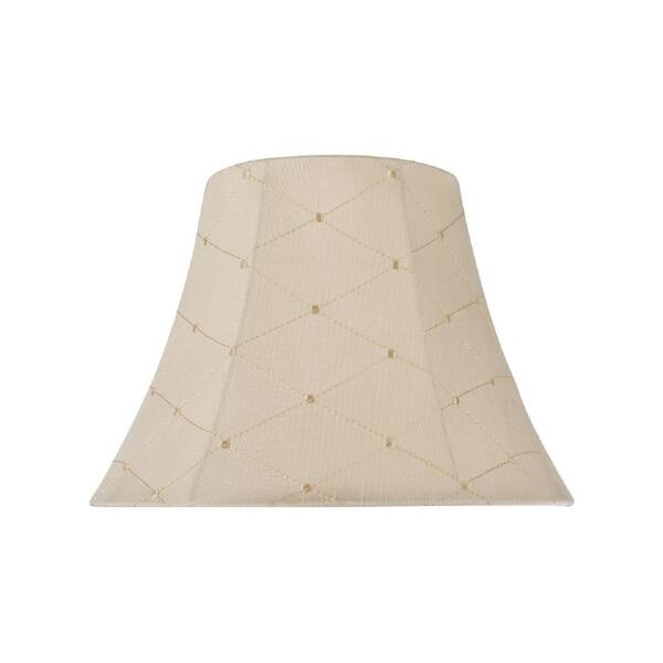 Aspen Creative Corporation 13 in. x 9.5 in. Beige and Embroidery Design Bell Lamp Shade