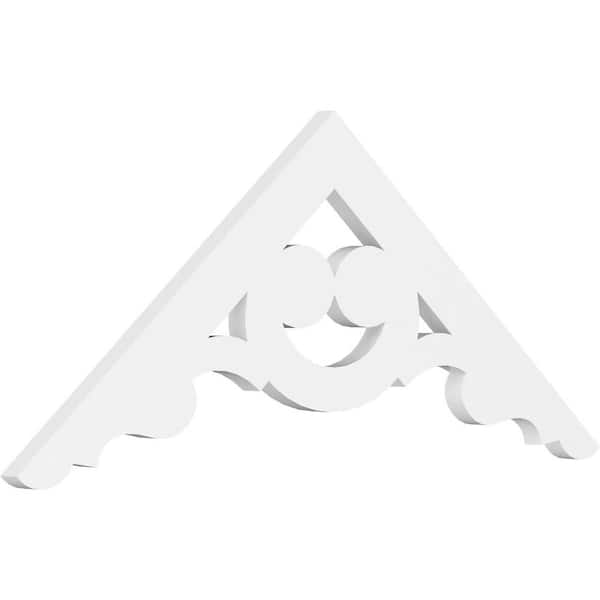 Ekena Millwork 1 in. x 36 in. x 15 in. (10/12) Pitch Robin Gable Pediment Architectural Grade PVC Moulding