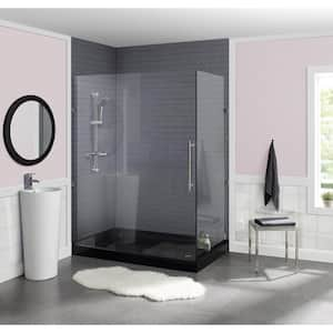 Voltaire 60 in. x 36 in. Acrylic Single-Threshold Right Drain Shower Base in Black