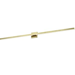Arandel 47.5 in. 1-Light Aged Brass Integrated LED Vanity Light Bar with Dimmable Light