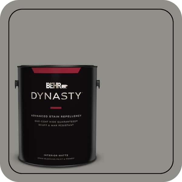 BEHR DYNASTY 1 gal. Home Decorators Collection #HDC-AC-19 Grant Gray One-Coat Hide Matte Interior Stain-Blocking Paint & Primer