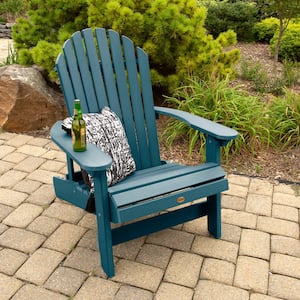 King Hamilton Nantucket Blue Folding and Reclining Recycled Plastic Adirondack Chair