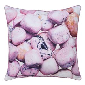 Pebble Pink Polyester 24 in. x 24 in. Throw Pillow