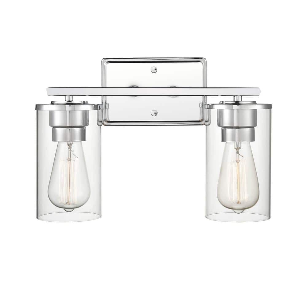Verlana Chrome Cylinder 14" Outdoor Vanity Light