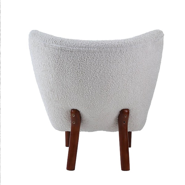 Acme Furniture Zusud White Teddy Sherpa Slipper Chair AC00228 