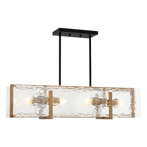 IHOMEadore 4-Light Gold Chandelier with Glass Shade