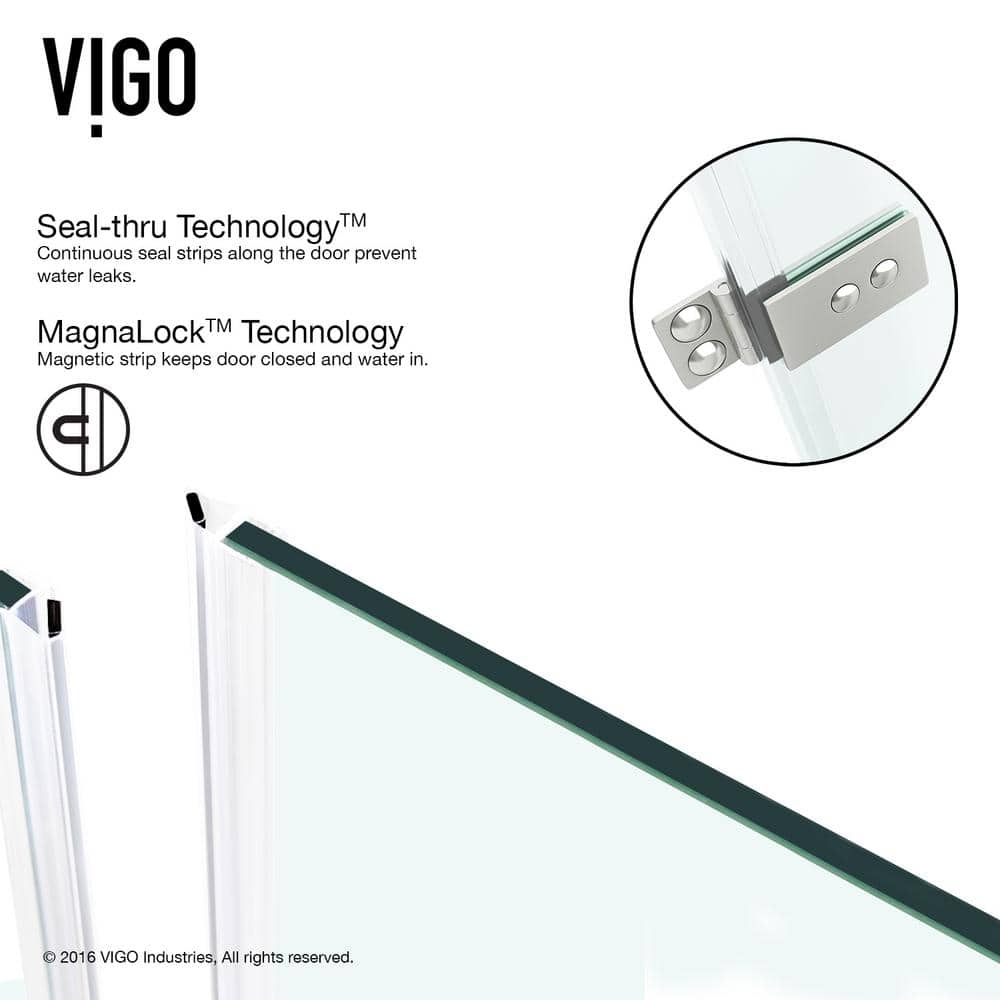 Soho 25" x 71" Frameless Clear Glass Shower Door with Stainless Steel Hardware