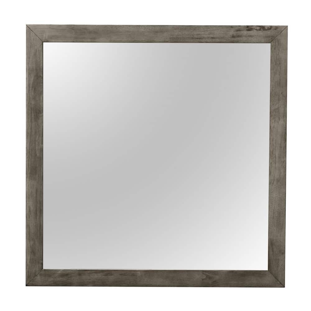 Gray 41 in. W x 41 in. H Art Deco Classic Modern Cottage Farmhouse Rectangle Framed Mirror for Bedroom Living Room price history on PriceWatchPro