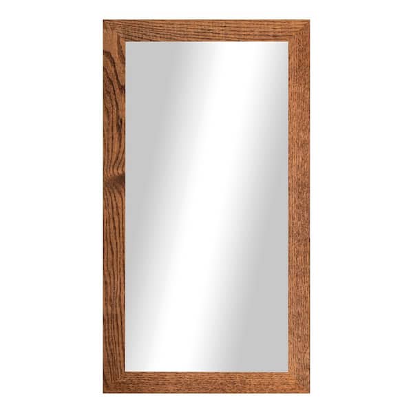 Rayne Mirrors 3 in Honey Frame (24 in. W x 33 in. H) Oak Hardwood Rectangle Wall Mirror