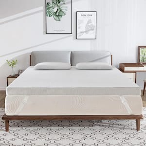 Bodipedic 4-Inch Hybrid Plush Loft Fiber and Memory Foam Mattress Bed Topper - Full