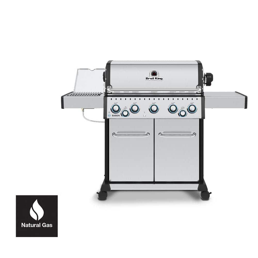 Baron S 590 Pro IR 5-Burner Natural Gas Grill in Stainless Steel with Infra