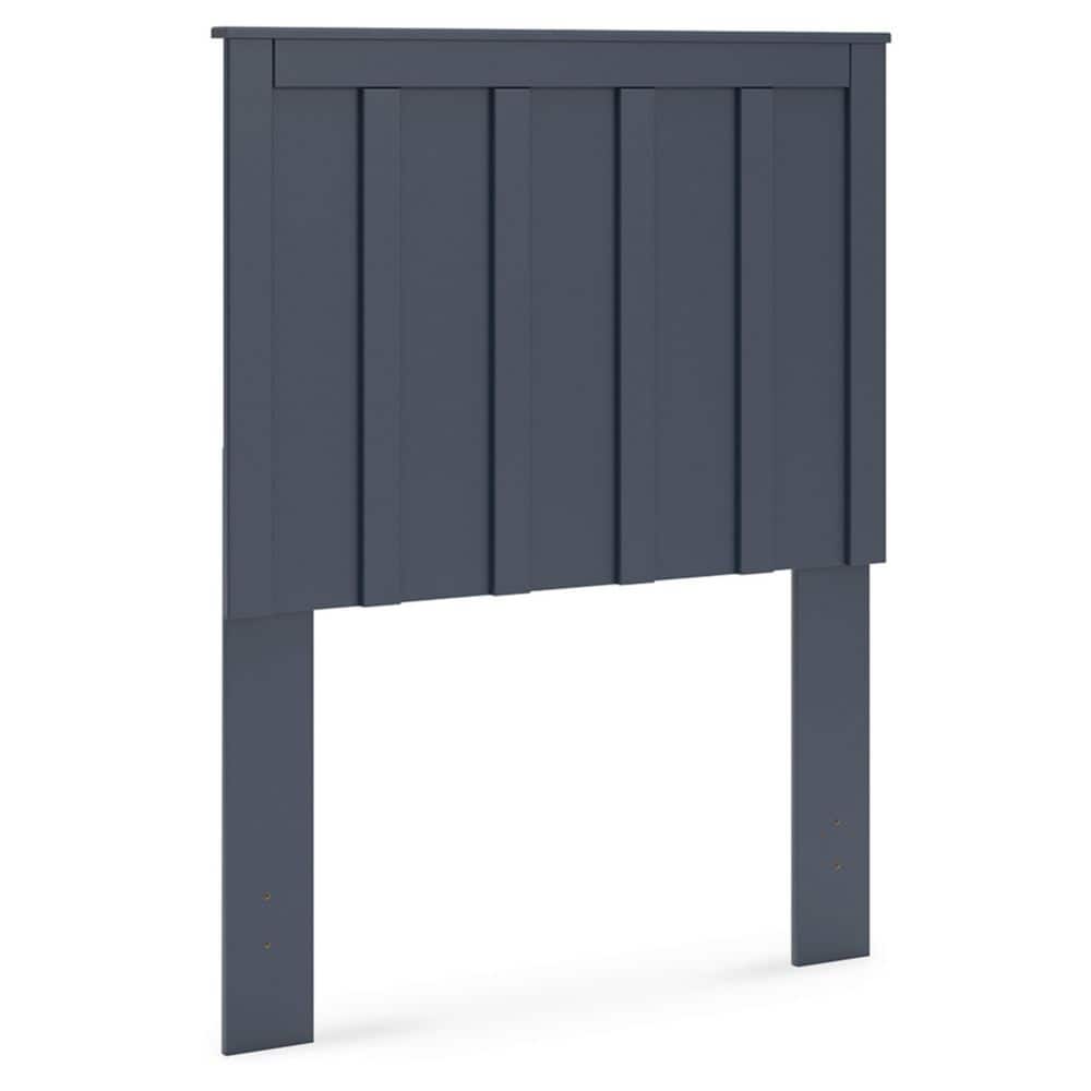 Navy Blue Wood Twin Panel Headboard
