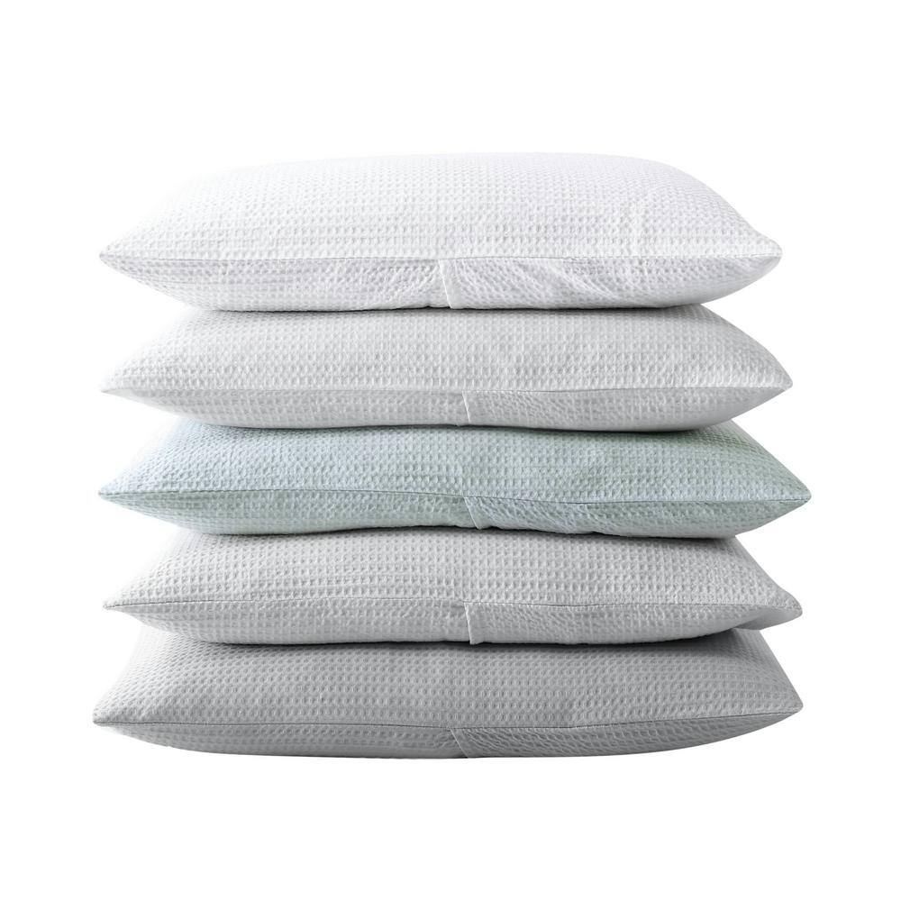 White Cotton Waffle Pique Queen Comforter Set