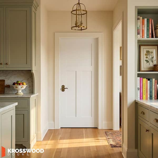 Krosswood Doors 30 in. x 80 in. Left-Hand Craftsman Shaker 3-Panel