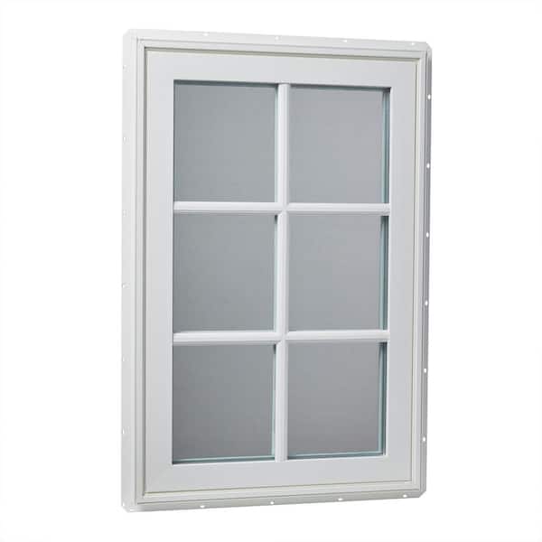 TAFCO WINDOWS 24 in. x 36 in. Left-Hand Vinyl Casement Window with Grids and Screen - White
