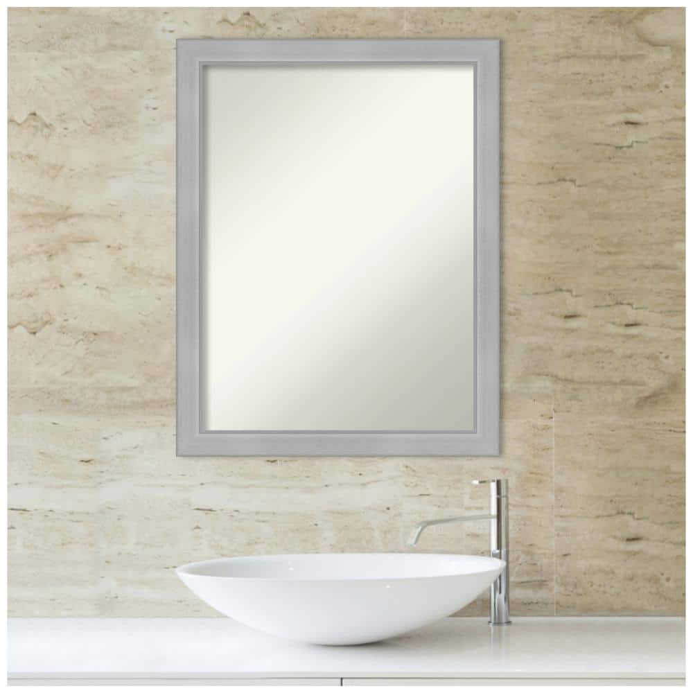 Vista Brushed Nickel Rectangular Bathroom Vanity Mirror