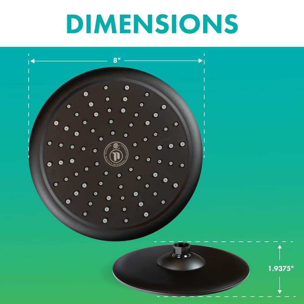 Large Matte Black Wall Mounted Rain Shower Head
