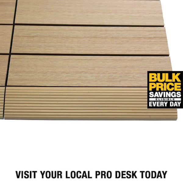1/6 ft. x 1 ft. Quick Deck Composite Deck Tile Straight Fascia in Canadian Maple (4-Pieces/Box)