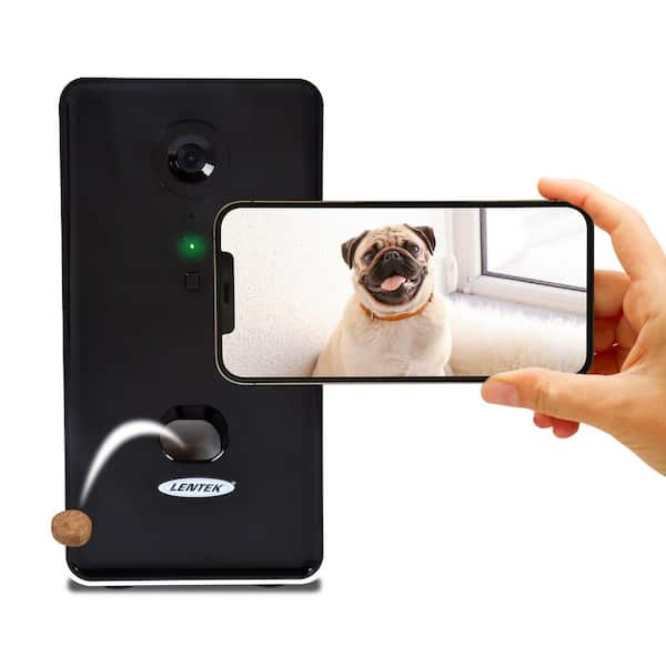Lentek Smart Pet Treat Tosser with HD Camera, 2-Way Audio, 10 oz Capacity, Free Smartphone App