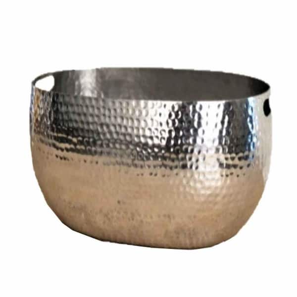 HomeRoots Amelia 11 in. W x 8.5 in. H x 16 in. D Oval silver Stainless Steel Ice Tools