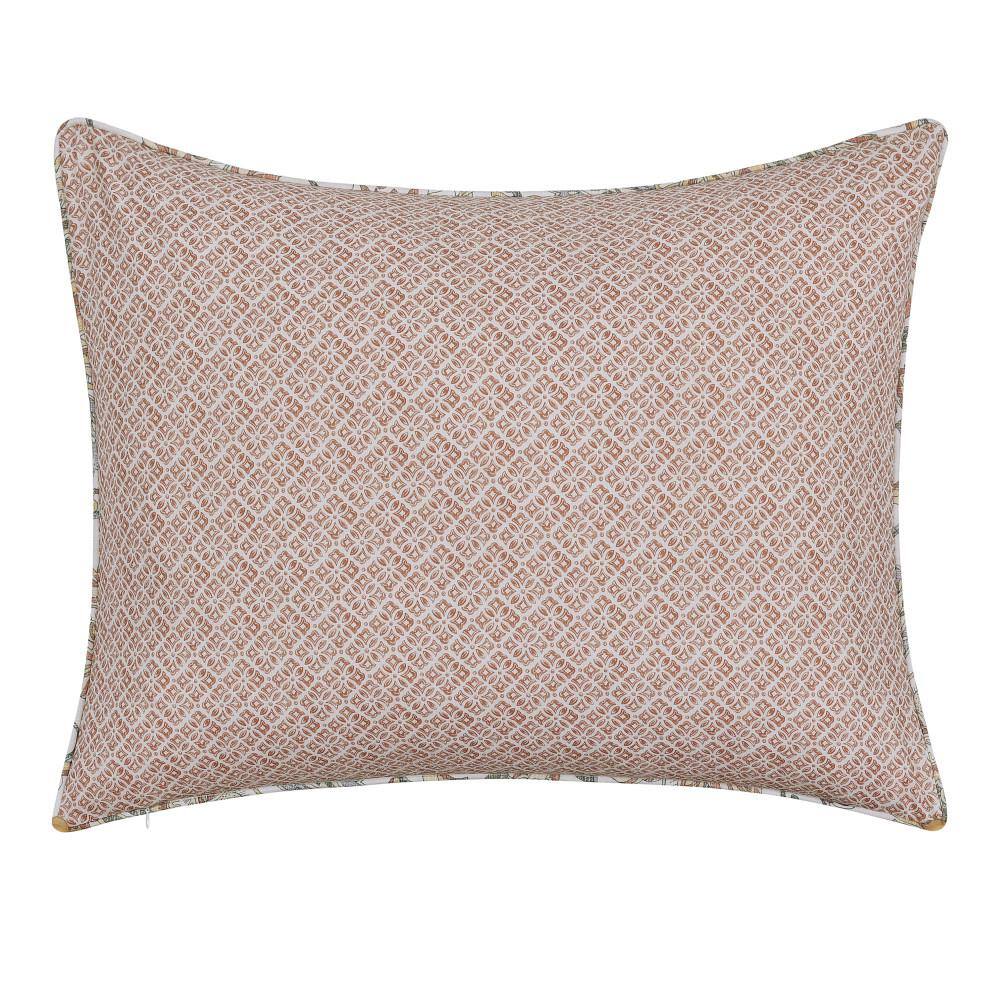 Janessa Coral and Gold Reversible Full Comforter Set