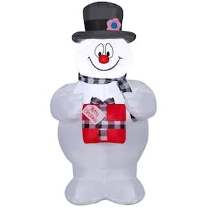 3 ft. Tall x 2 ft. W Christmas Inflatable Airblown-Frosty with Black and White Plaid Scarf-SM-WB