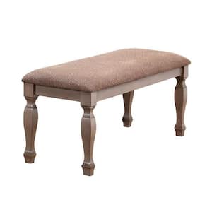 SignatureHome 2-Tone Brown Finish Wood Material Upholstered Dinette Dining Room Side Bench Size: 48"W x 16"L x 18"H