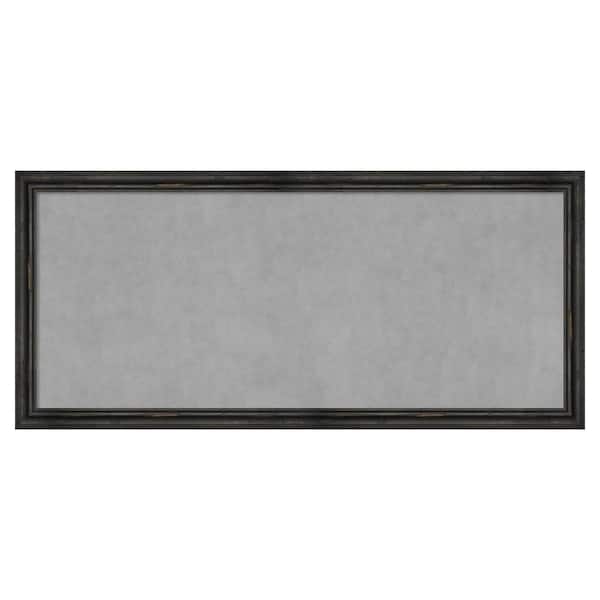 Amanti Art Rustic Pine Black Narrow 51 in. x 23 in. Framed Magnetic Board