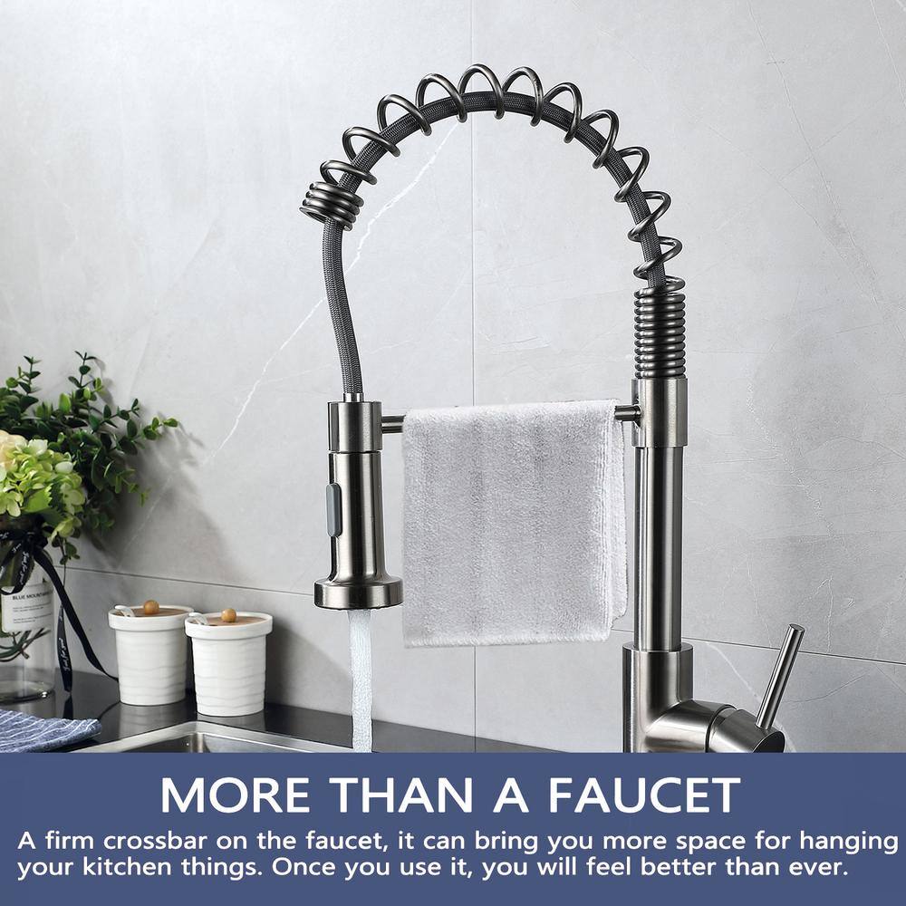 Brushed Nickel Single Handle Pull Down Kitchen Faucet