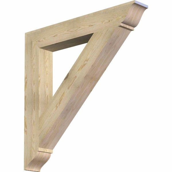 Ekena Millwork 6 in. x 42 in. x 42 in. Douglas Fir Traditional Rough Sawn Bracket