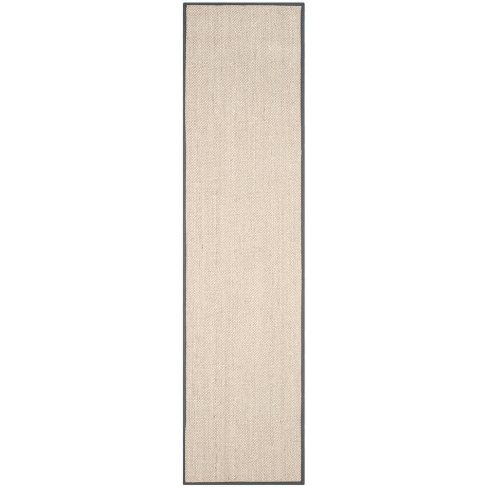 Natural Fiber Marble/Dark Gray 3 ft. x 12 ft. Woven Border Runner Rug price history on PriceWatchPro