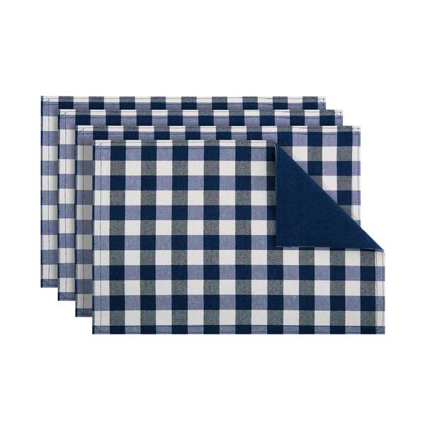 Fleur Buffalo Check Hand Towel in Navy