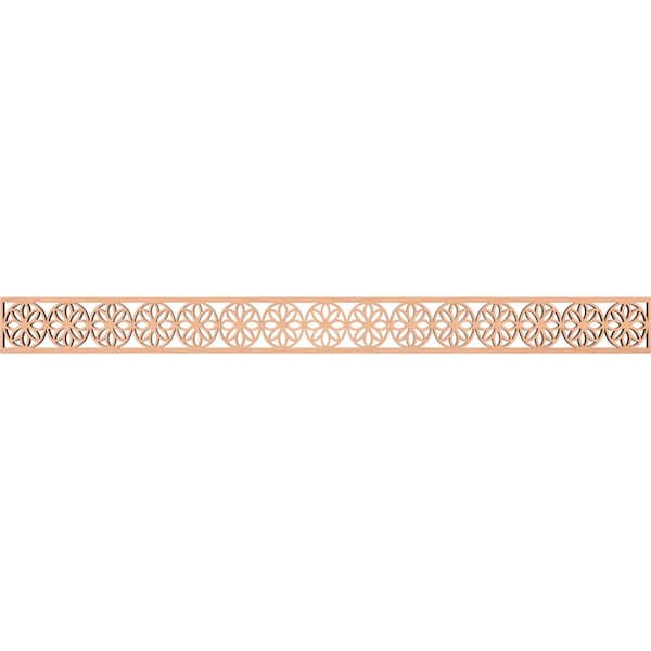 Ekena Millwork Blume Fretwork 0.375 in. D x 46.375 in. W x 4 in. L Alder Wood Panel Moulding