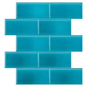 Laguna Blue 3 in. x 6 in. Matte Finished Glass Mosaic Tile (5 sq. ft./case)