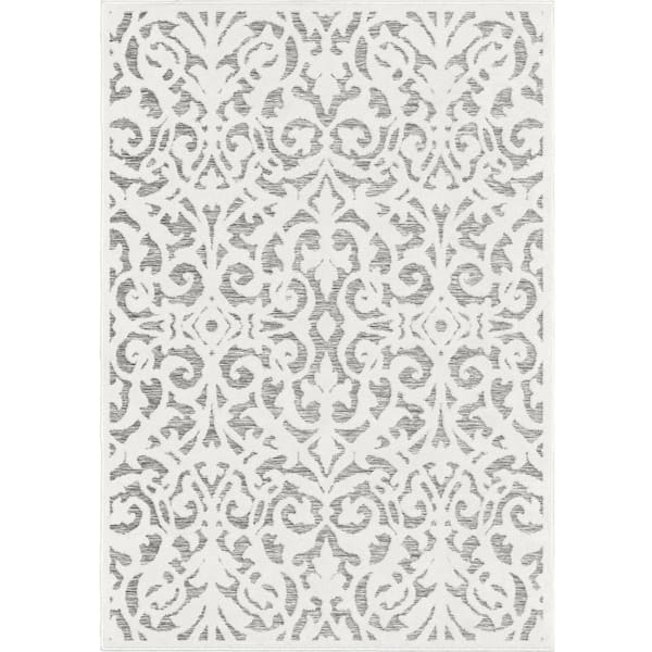 My Texas House Lady Bird Gray 9 ft. x 13 ft. Indoor/Outdoor Area Rug