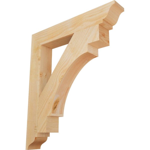 Ekena Millwork 4 in. x 30 in. x 26 in. Douglas Fir Merced Traditional Rough Sawn Bracket