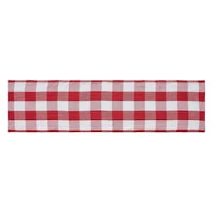 Annie  12 in. W x 48 in. L Red Check Cotton Polyester Table Runner