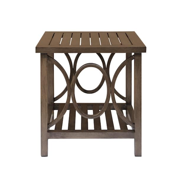 TIRAMISUBEST Aluminum 21.93 in. D x 21.89 in. W x 22.68 in. D Outdoor Side Table