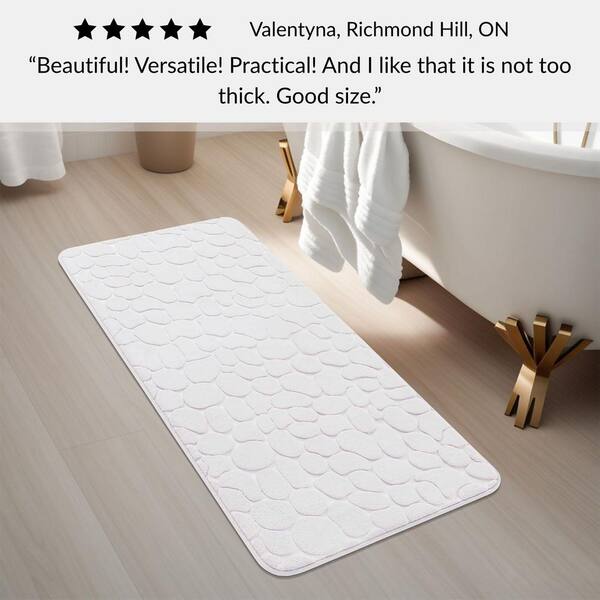 EVIDECO French home goods Bath Rug 18 x 48 White