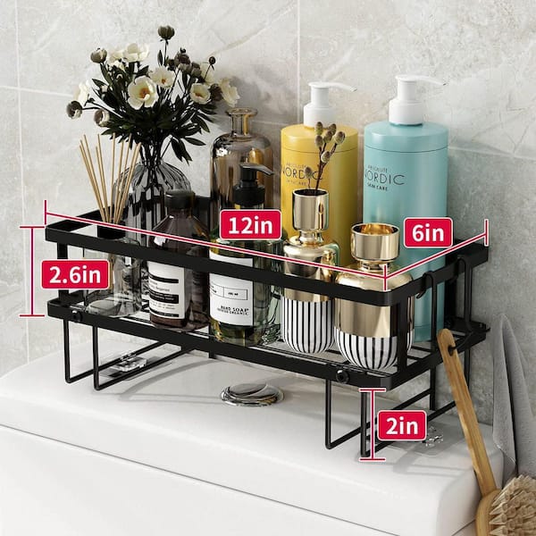 ALFI Black 2-Tier Stainless Steel Wall Mount Bathroom Shelf (12-in x 4-in)  in the Bathroom Shelves department at