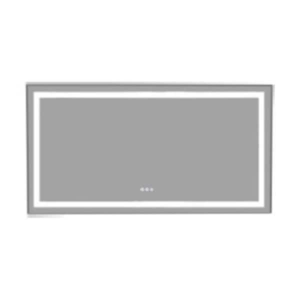 Unbranded 72 in. W x 36 in. H Rectangular Frameless LED Color Backlit Wall Mount Anti-Fog Modern Decorative Bathroom Vanity Mirror