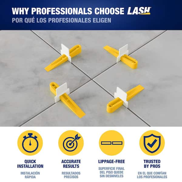 LASH Yellow 0.3 in. W Polymer Wedge, Part B of 2-Part Tile Leveling System 500-Pack