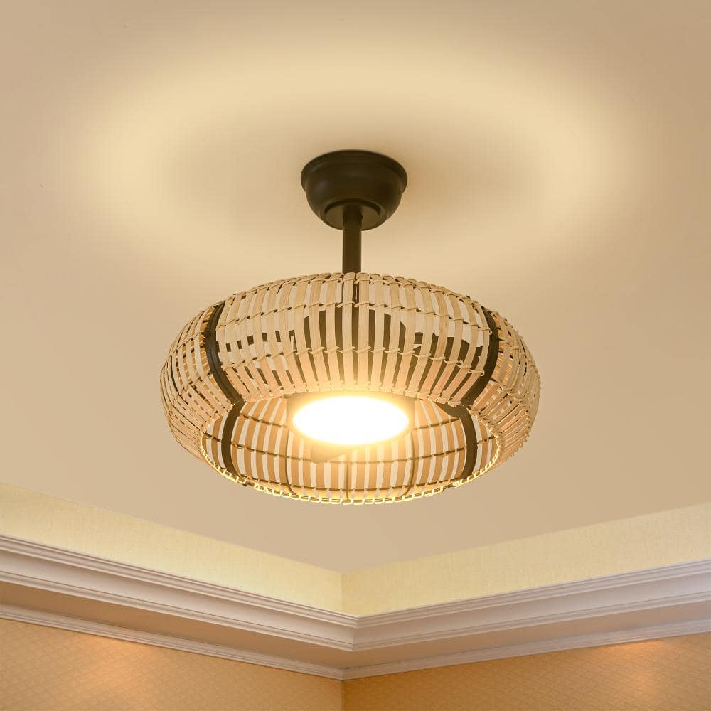 Sereno 20in, Indoor natural bamboo cage ceiling fan with 3CCT Dimmable LED, reversible silent rotation, remote control price history on PriceWatchPro