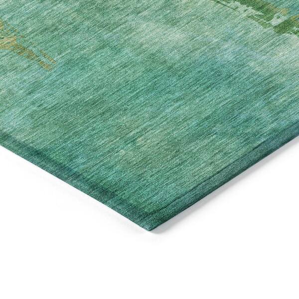 Chantille Machine Washable Indoor/Outdoor Abstract ACN2222 Teal 2 ft. 6 in. x 3 ft. 10 in. Area Rug