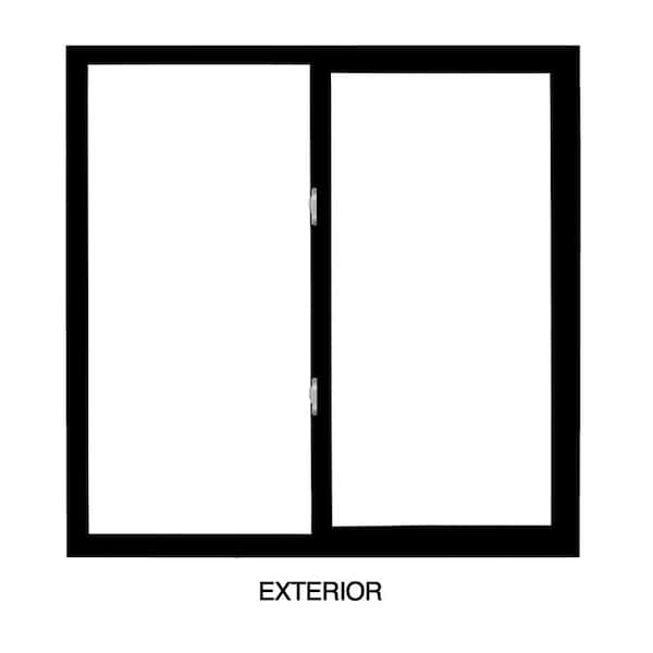 Premium WX 47.5 in. W x 47.5 in H XO Left-Handed Black Ext Vinyl, ProSolar Shade Low E Argon Glass Slider Window