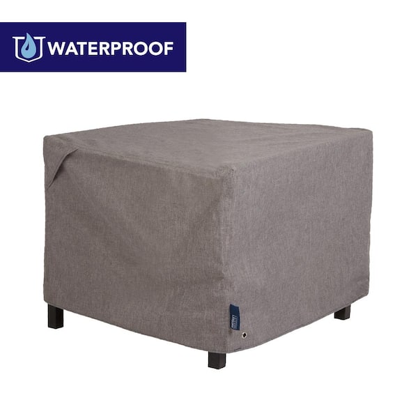 MODERN LEISURE Garrison Waterproof Firepit Table Cover, 42 in. W x 42 in. D x 22 in. H, Heather Gray