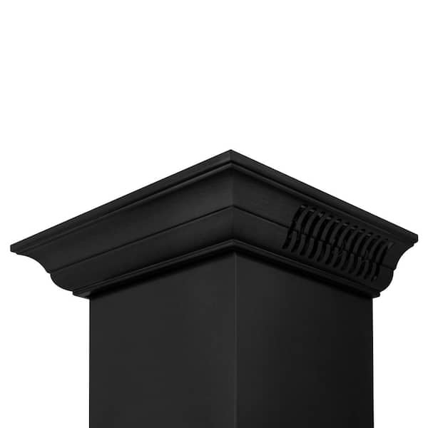 ZLINE Convertible Vent Wall Mount Range Hood in Black Stainless Steel with Crown Molding (BSKBNCRN) 36 inch