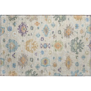 Mayfield Premium Machine Washable Abstract AMF2532 Beige 2 ft. x 3 ft. Accent Rug